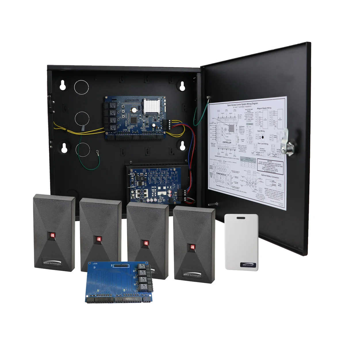 Speco Technologies ACKIT1B 4 Door Access Control Kit Bundle-Basic Power