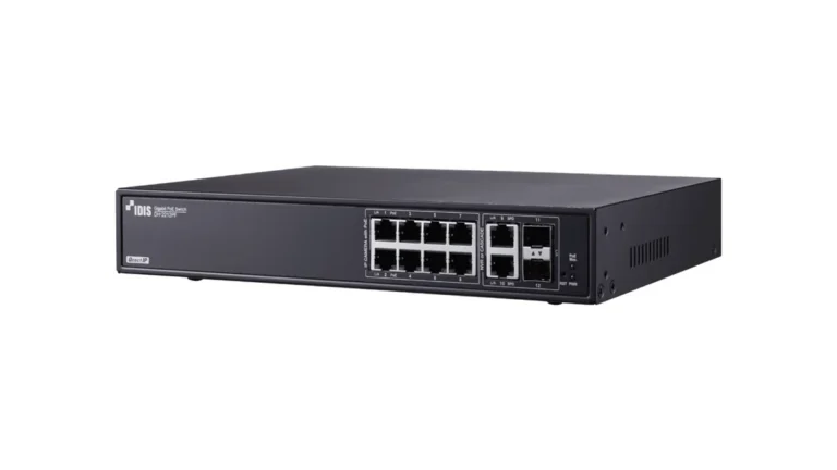 IDIS DH-2212PF 12 Port DirectIP Gigabit PoE Switch, 8-Port, PoE/PoE+ Switch 140W max PoE output, 2 SFP Slots