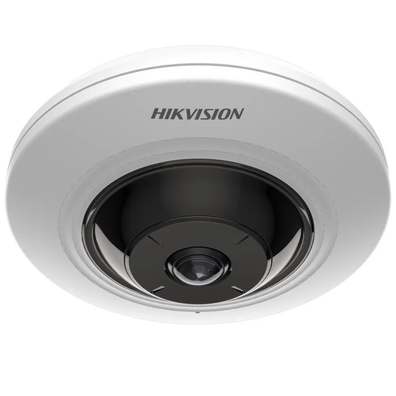 Hikvision DS-2CD3956G2-ISU 1.05mm Panoramic Series 5MP AcuSense Fisheye iP Camera, 1.05mm Lens, White