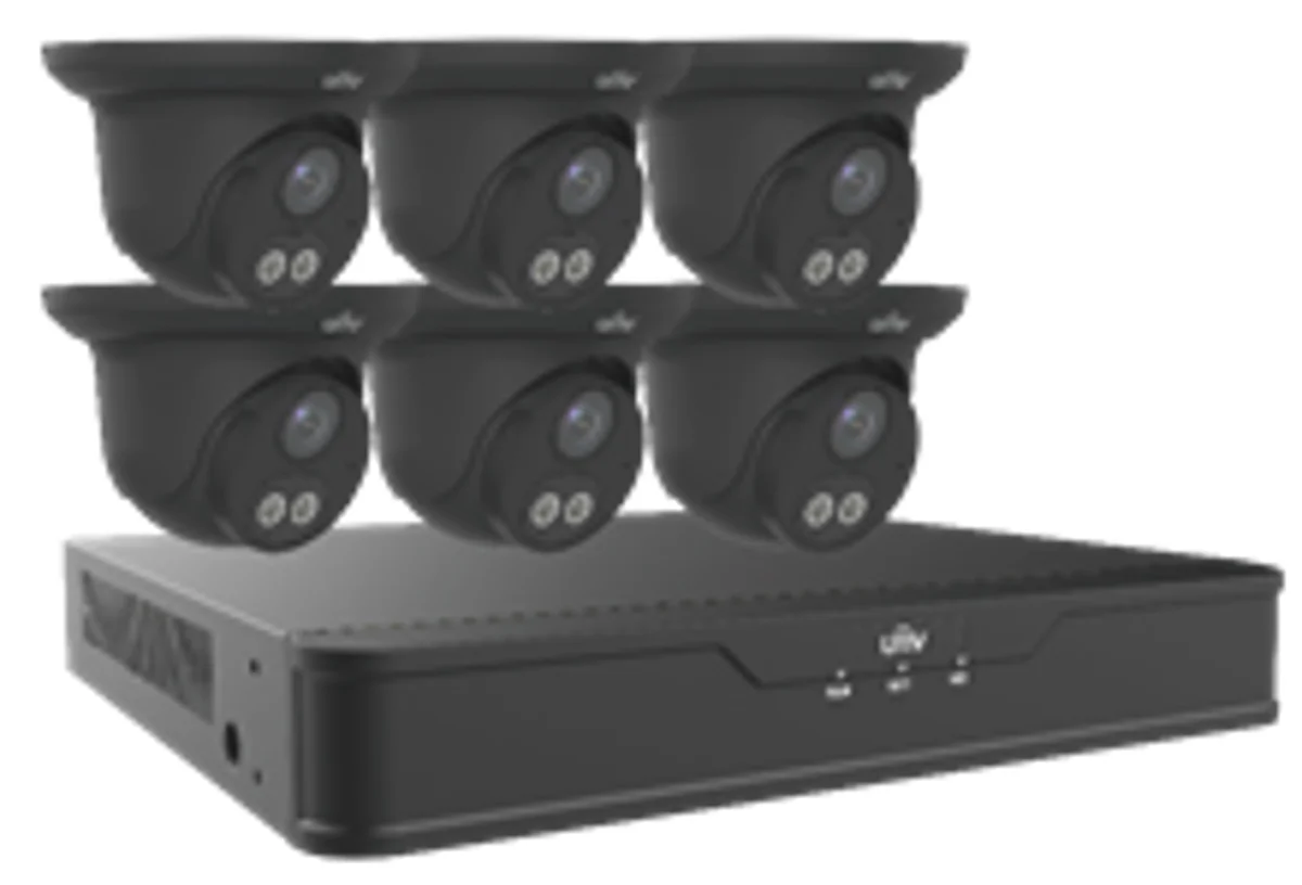 Uniview EK-S31P8DLT46T2-BK 6+1 DL Kit 2TB HDD - Black Camera