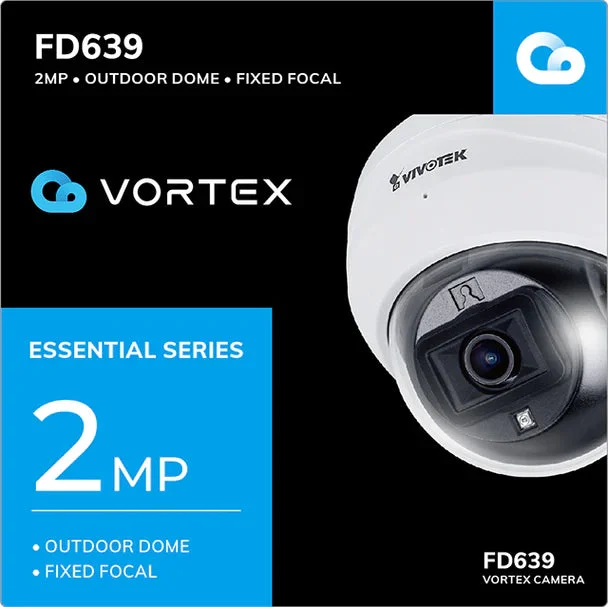 Vivotek FD639-1Y VORTEX Essential 2MP IP66 Vandal Proof Dome w/ 1-yr license