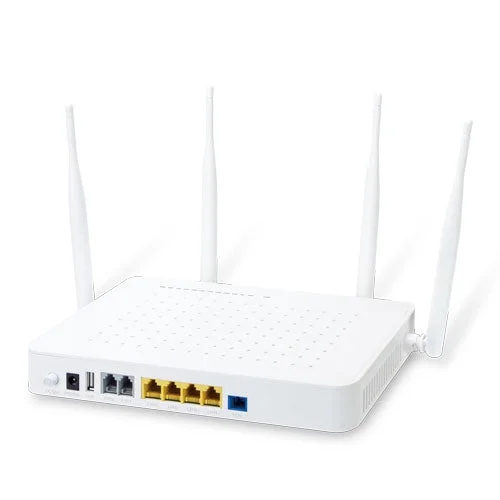 Planet GPN-400ACV GPON HGU with 4-Port 10/100/1000T LAN, 1200Mbps 802.11AC Wireless, 2-Port FXS