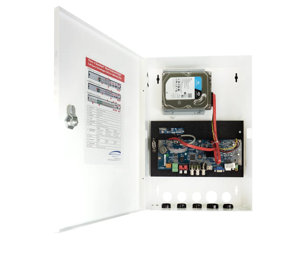 Speco Technologies H24WHRLN2TB 24 Ch. Wall Mount Hybrid Recorder - 8 TVI + 8 Hybrid (TVI or IP) + 8 IP, NDAA, 2TB