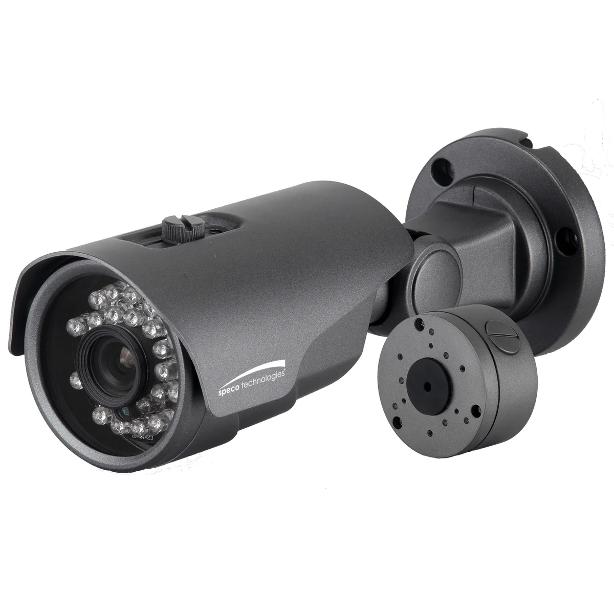 Speco Technologies SPE-HTB5TG 5MP HD-TVI Bullet, IR, 2.8mm lens, Grey housing, Included Junc Box, TAA
