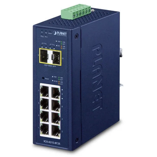 Planet IGS-4215-8T2S IP30 Industrial L2/L4 8-Port 10/100/1000T + 2-Port 100/1000X