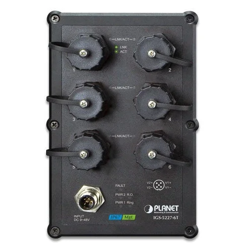 Planet IGS-5227-6T Industrial IP67-rated 6-Port Gigabit Managed Ethernet Switch