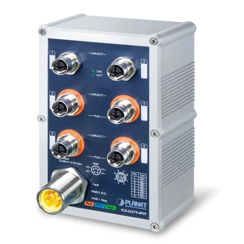 Planet IGS-5227X-4P2T Industrial IP67-rated 4-Port 10/100/1000T 802.3at PoE+ 2-Port 10/100/1000T Managed Ethernet Switch