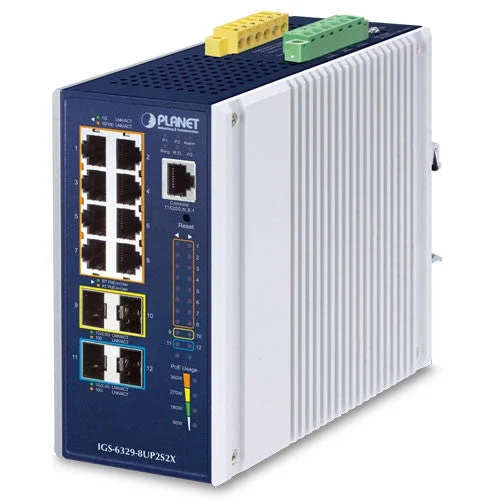 Planet IGS-6329-8UP2S2X IP30 DIN-rail Industrial L3 8-Port 10/100/1000T 802.3bt