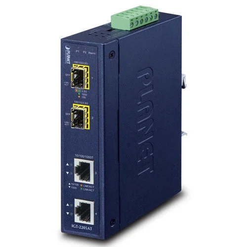 Planet IGT-2205AT Industrial 2-port 10/100/1000T to 2-port 100/1000/2500X SFP Media Converter