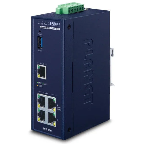 Planet IVR-100 Industrial 5-Port 10/100/1000T VPN Security Gateway