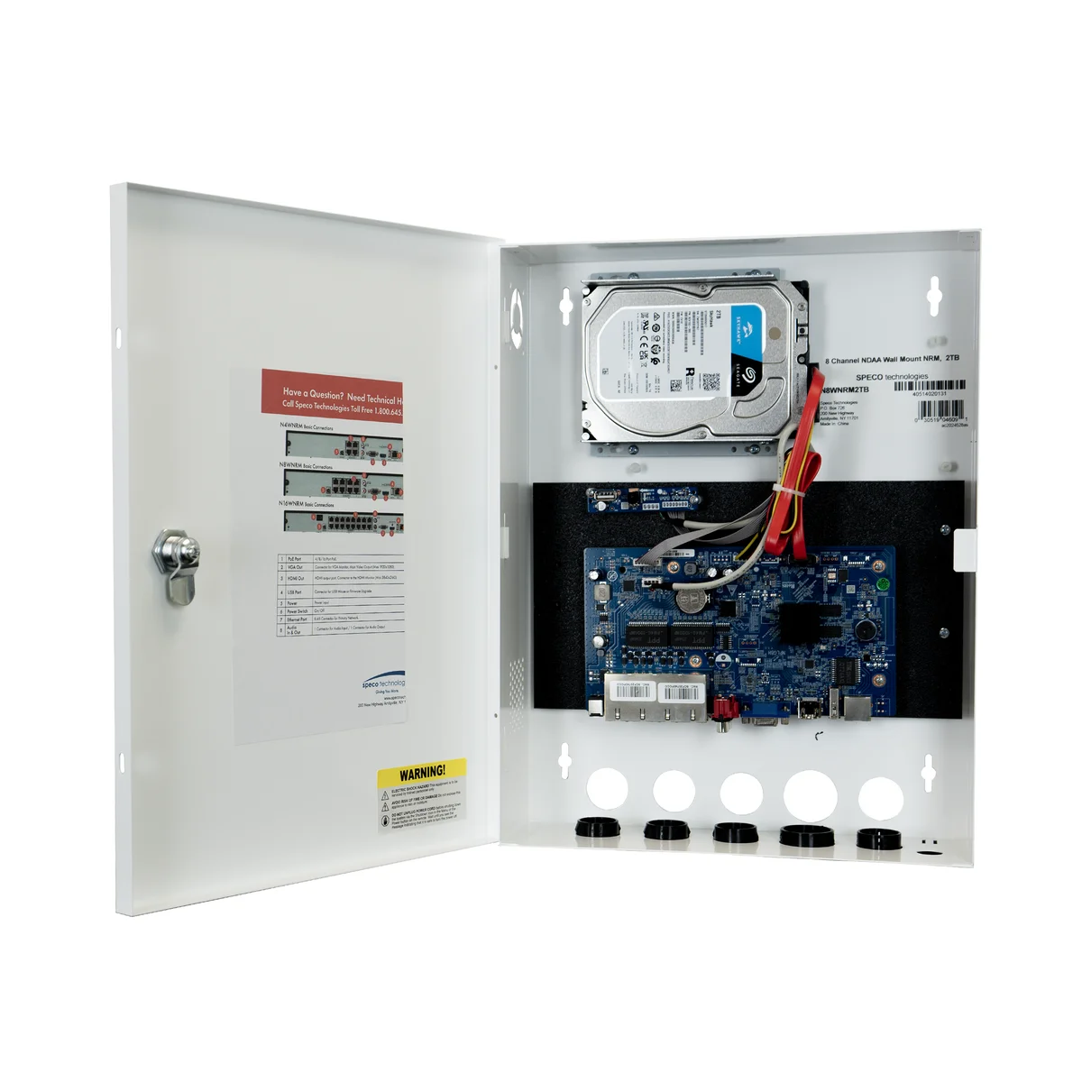 Speco Technologies N16WNRM2TB 16 Channel NDAA Wall Mount NRM,  2TB