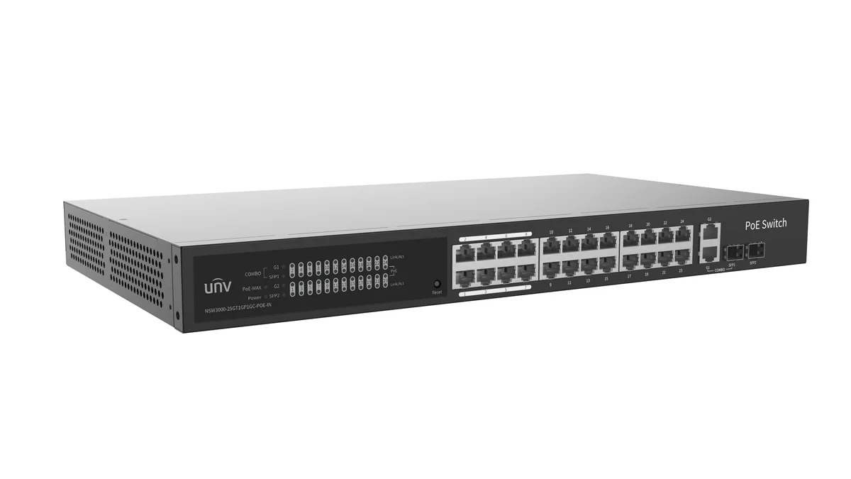 Uniview NSW3000-25GT1GP1GC-POE-IN Giga 24 Port 370W Cloud Managed Ethernet PoE Switch