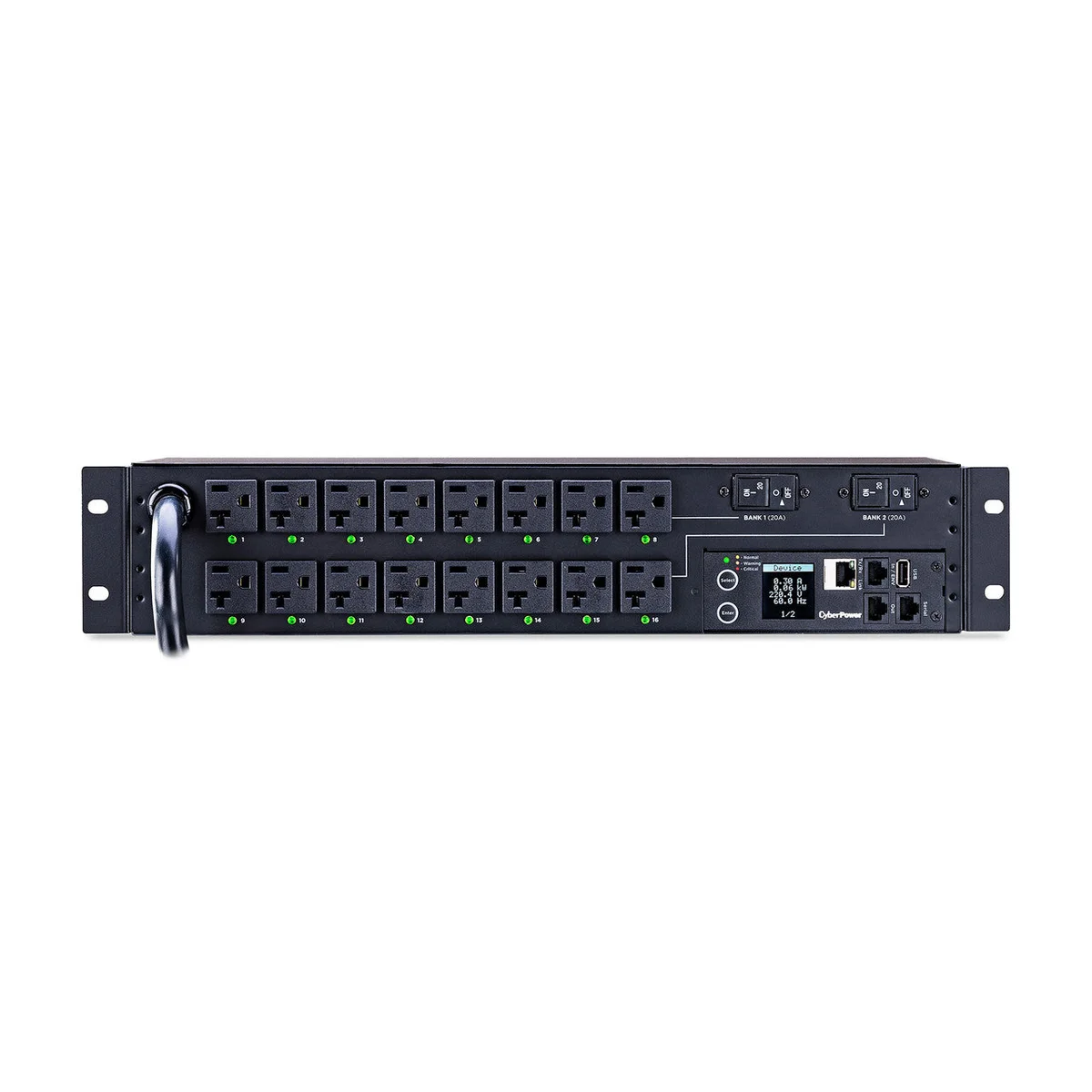 CyberPower PDU41003 Switched PDU 30A 120V NEMA L5-30P input 16 NEMA 5-20R output 12ft cord 1U 3 Year Warranty