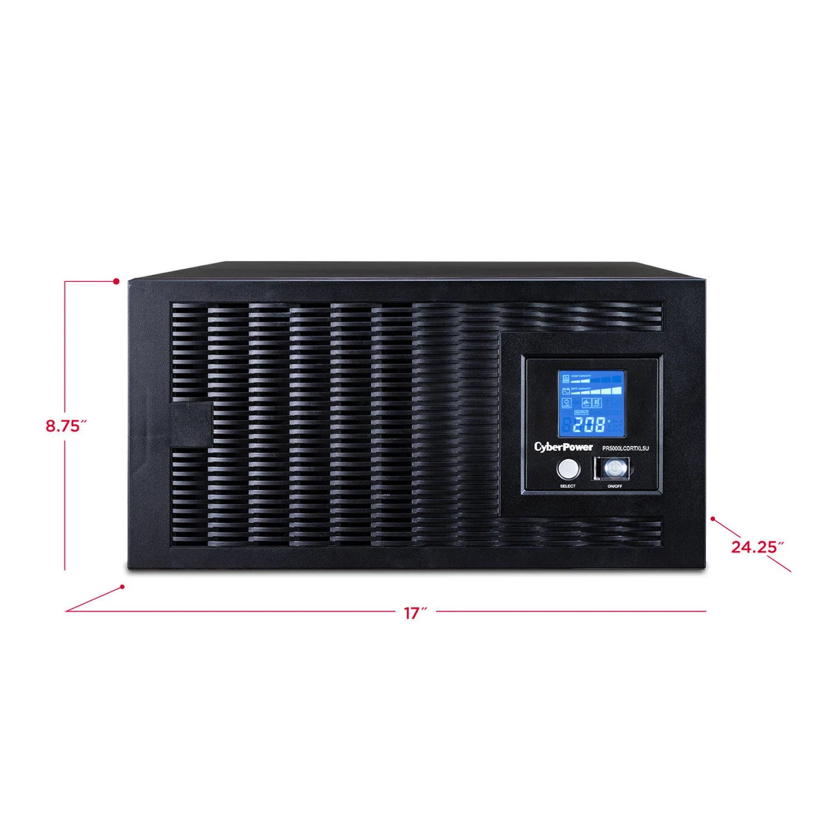 CyberPower PR5000LCDRTXL5U 5000VA/4000W, Pure Sine Wave, 5U, NEMA L6-30P, 10 ft cord, USB
