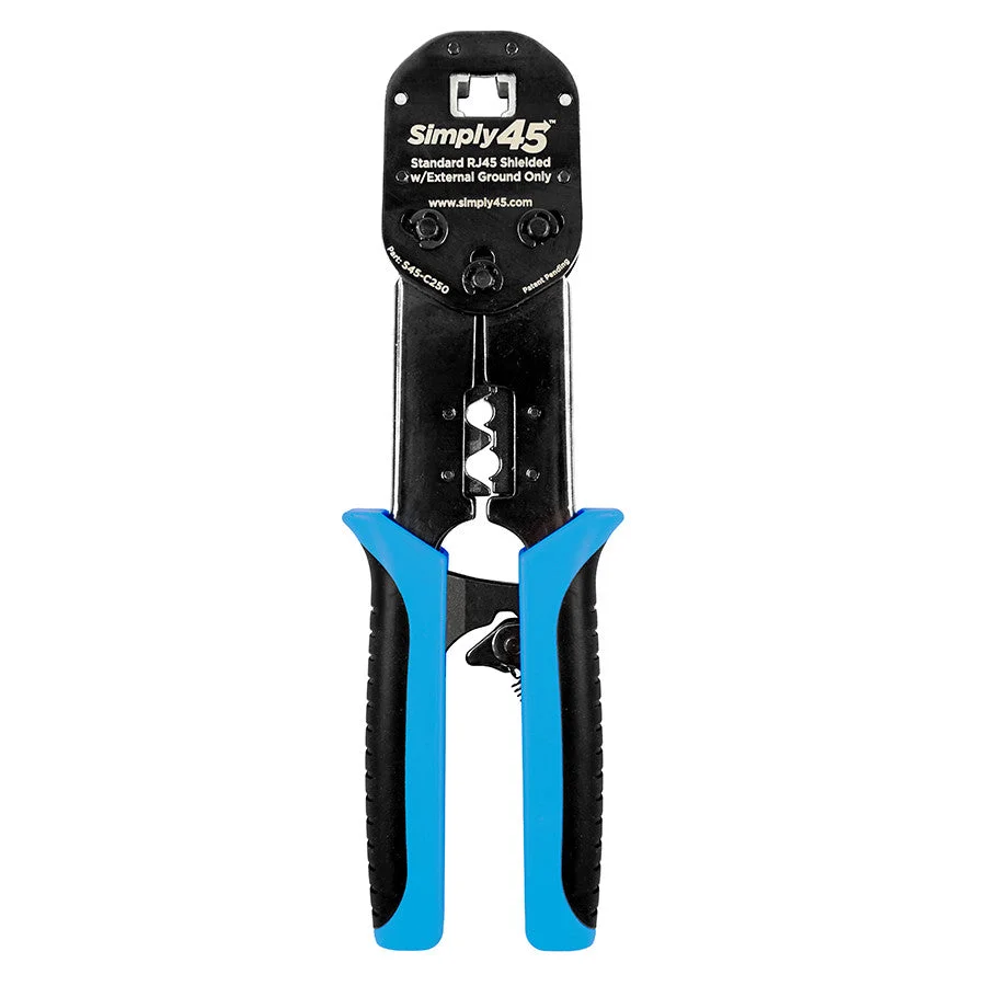 Simply45 SIM-S45-C250 Standard RJ45 Crimp Tool- Shielded RJ45 Mod Plugs.  1 EA/BLISTER