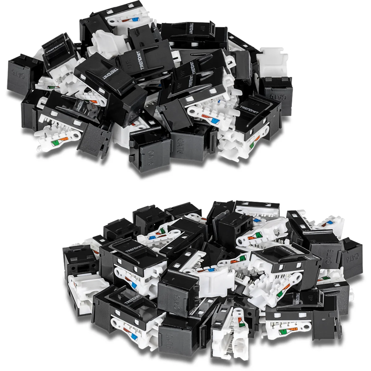 TRENDnet TC-K50C6BK 50 Pack Cat6 RJ-45 Keystone Jack, Black