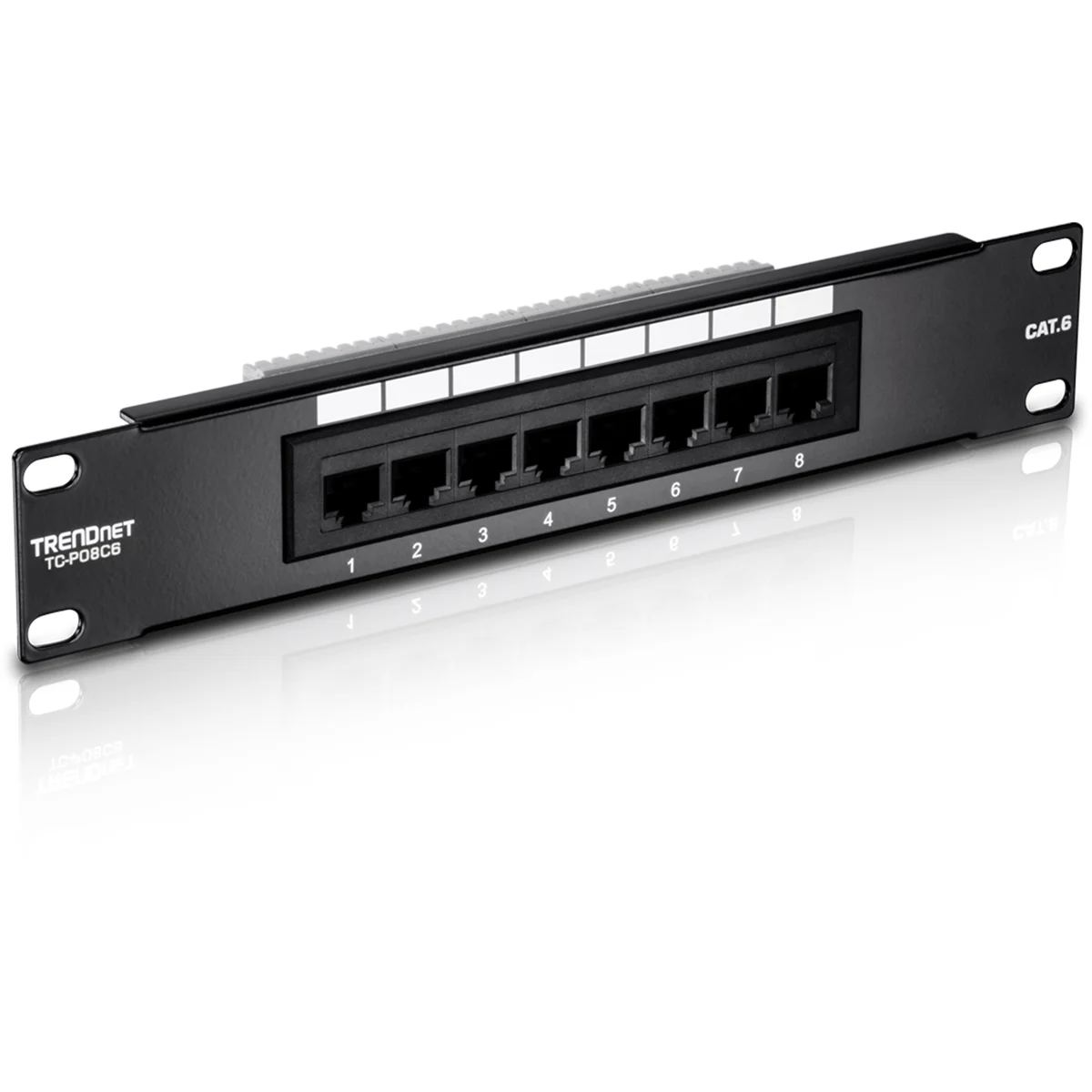 TRENDnet TC-P08C6 8-Port Cat. 6 Unshielded Patch Panel (10" wide)