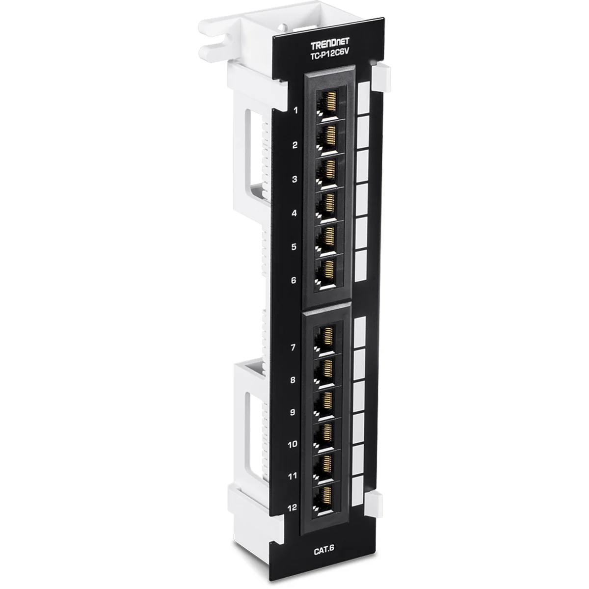 TRENDnet TC-P12C6V 12-Port Cat6 Unshielded Wall Mount Patch Panel with Included 89D Bracket