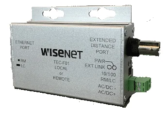 Hanwha TEC-F01 1 Channel Ethernet over Coax Extender With Pass-Through PoE