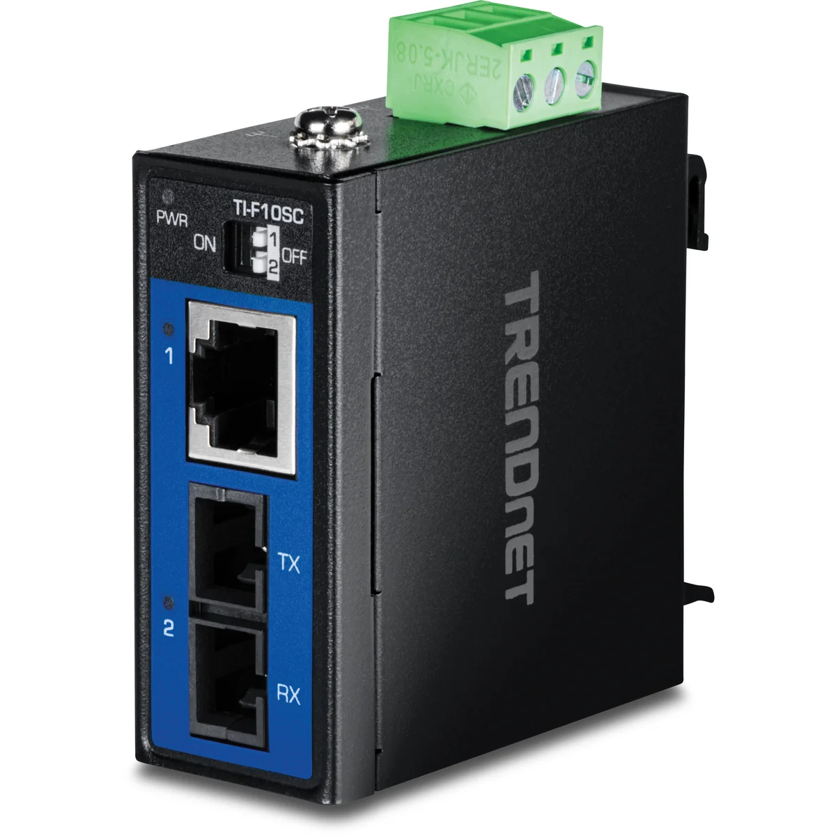 TRENDnet TI-F10SC Industrial 100Base-FX Multi-Mode SC Fiber Converter (2 km, 1.24 mi.)