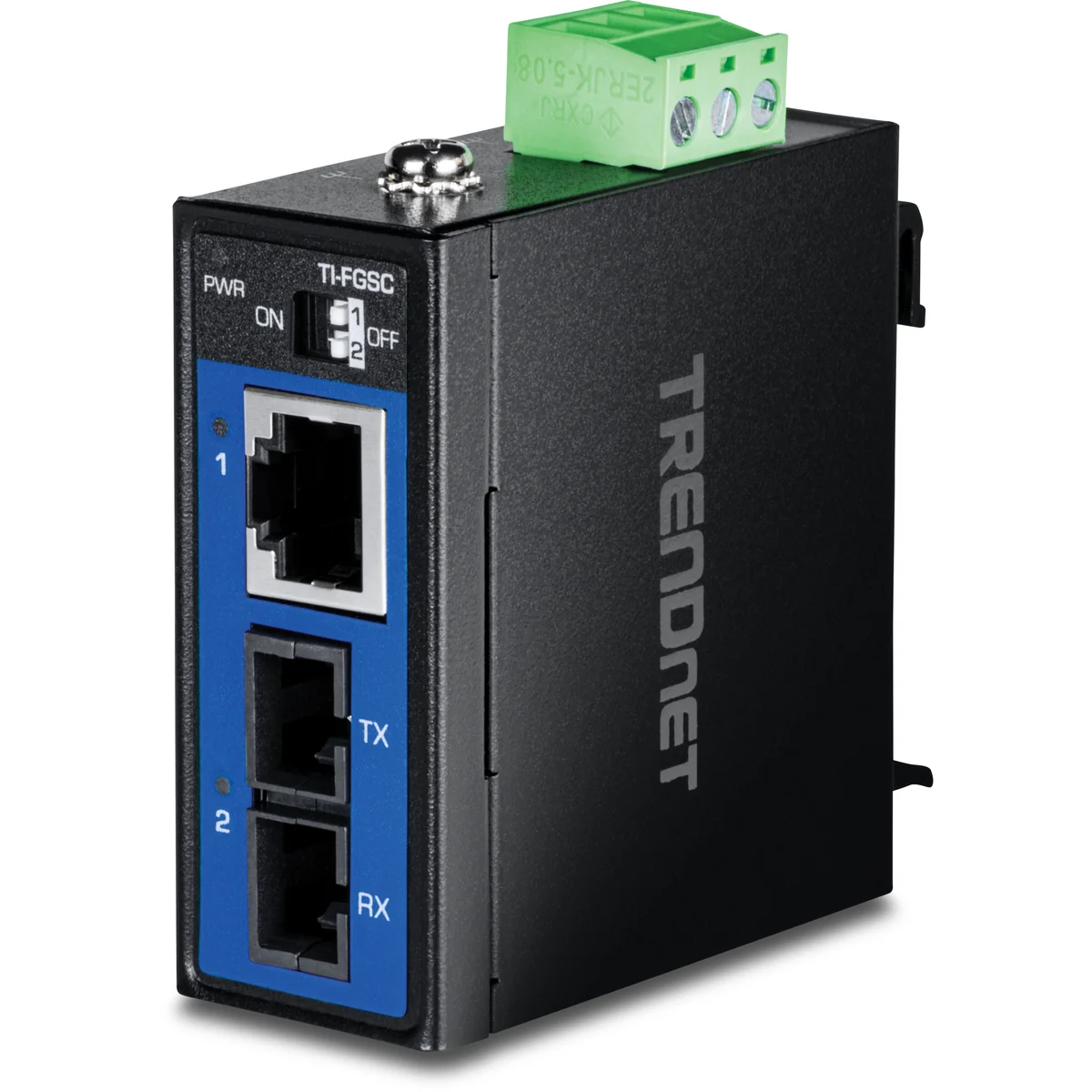 TRENDnet TI-FGSC Hardened Industrial 1000BASE-LX Multi-Mode SC Fiber Converter (1km, 0.62mi.)