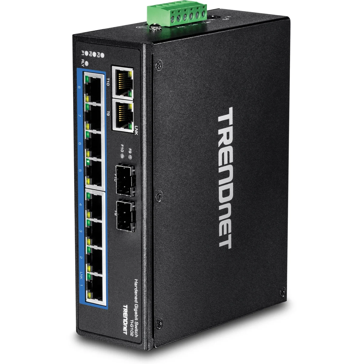 TRENDnet TI-G102 10-Port Hardened Industrial Gigabit DIN-Rail Switch