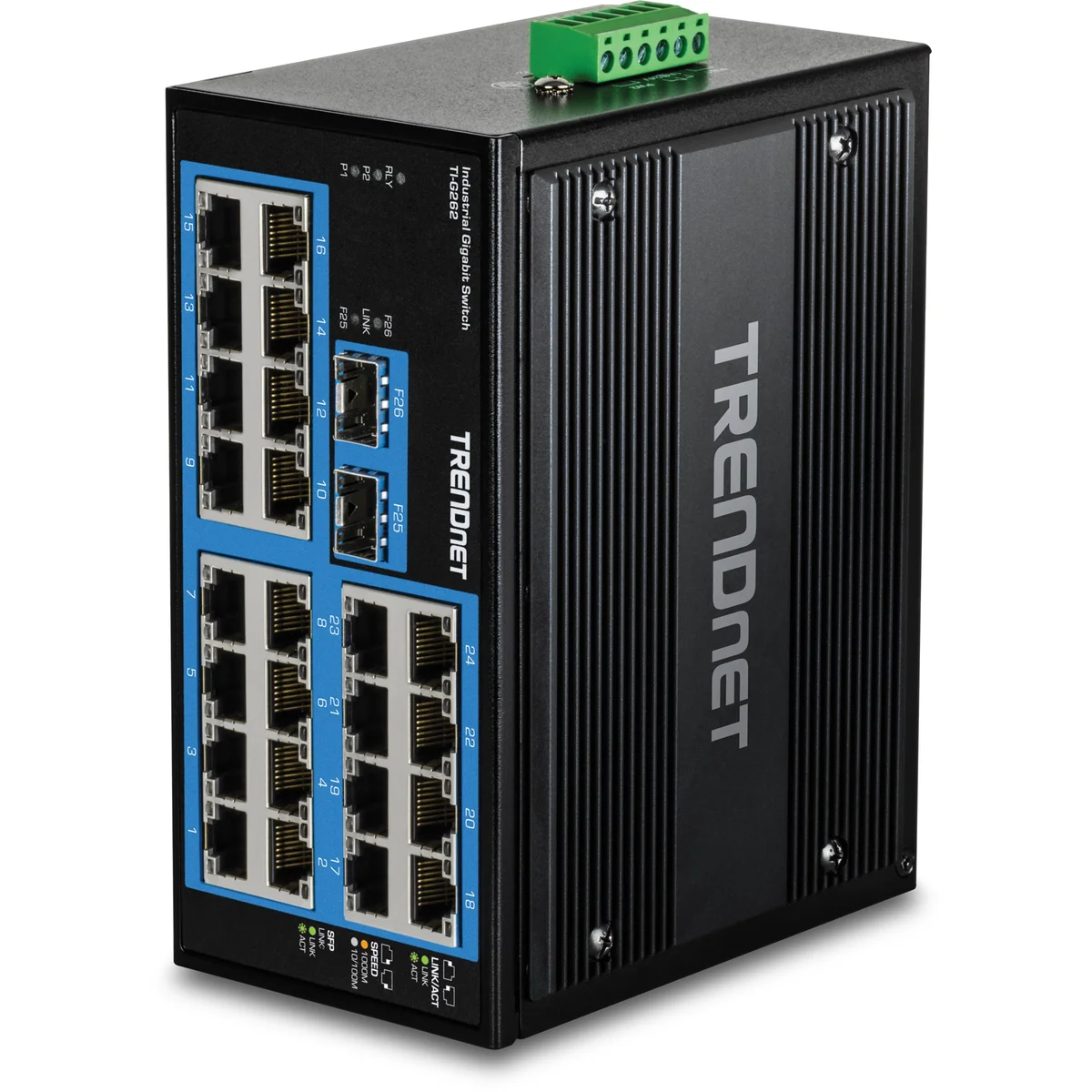 TRENDnet TI-G262 26-Port Hardened Industrial Gigabit DIN-Rail Switch