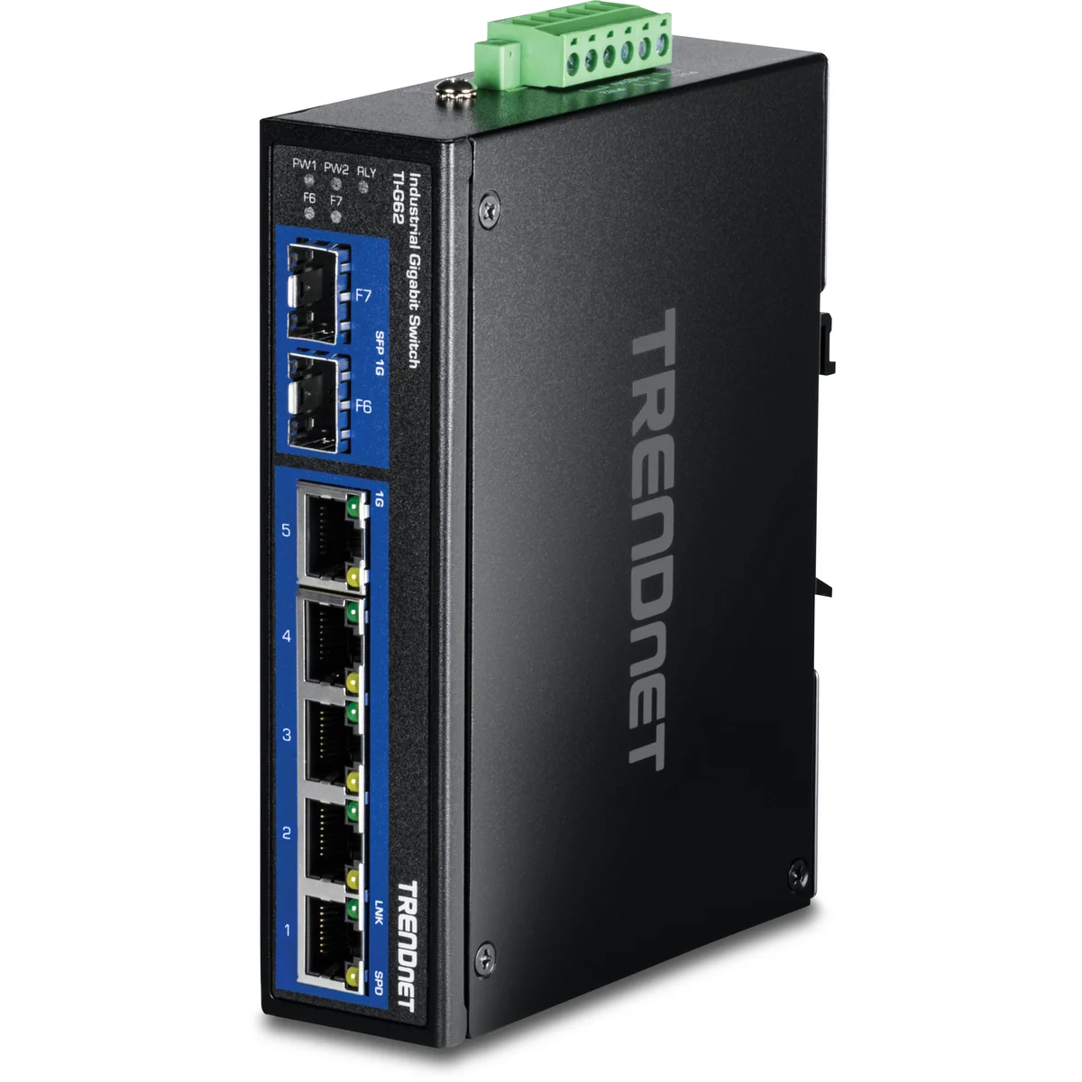 TRENDnet TI-G62 6-Port Hardened Industrial Gigabit Switch (5 Gigabit / 1 shared SFP / 1 dedicated SFP)