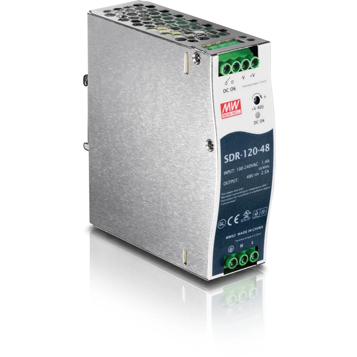 TRENDnet TI-S12048 DIN Rail 48V 120W Power Supply for TI-PG541