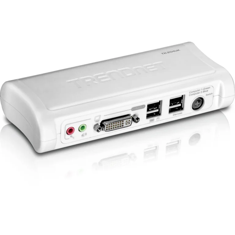 TRENDnet TK-204UK 2-Port DVI/USB KVM Switch Kit w/ Audio (Includes 2x KVM cables)