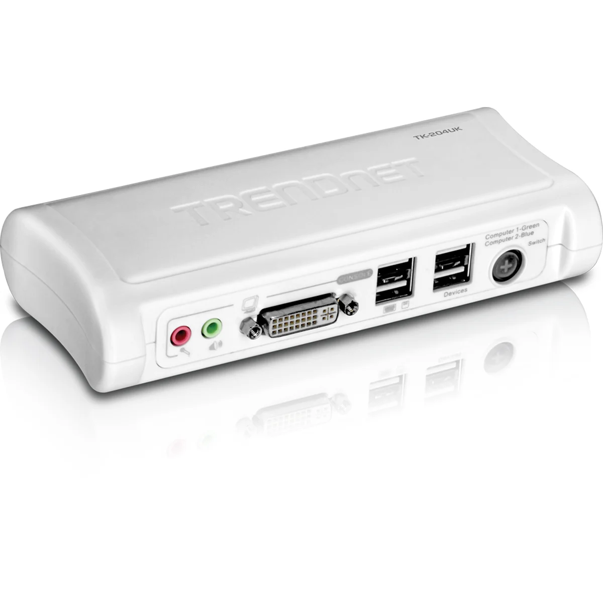 TRENDnet TK-204UK 2-Port DVI/USB KVM Switch Kit w/ Audio (Includes 2x KVM cables)
