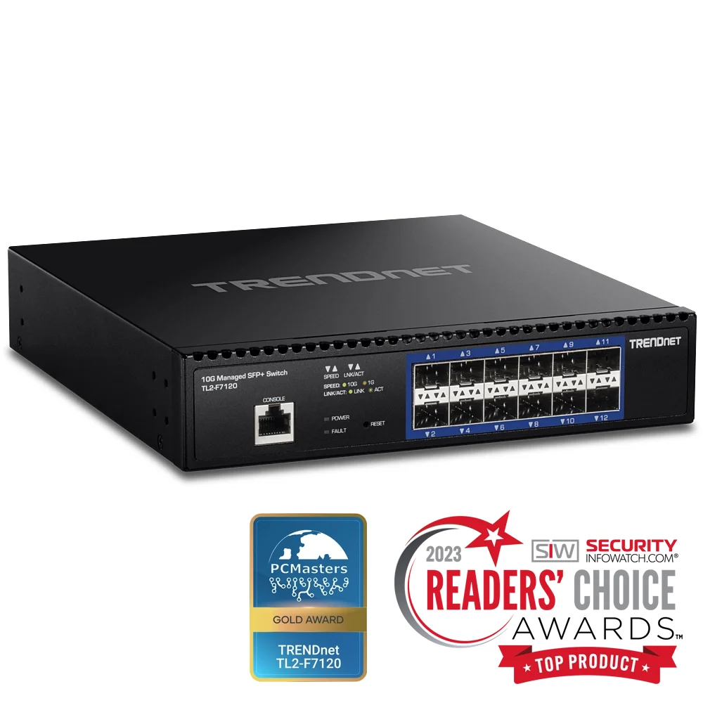 TRENDnet TL2-F7120 12-Port 10G Layer 2 Managed SFP+ Switch
