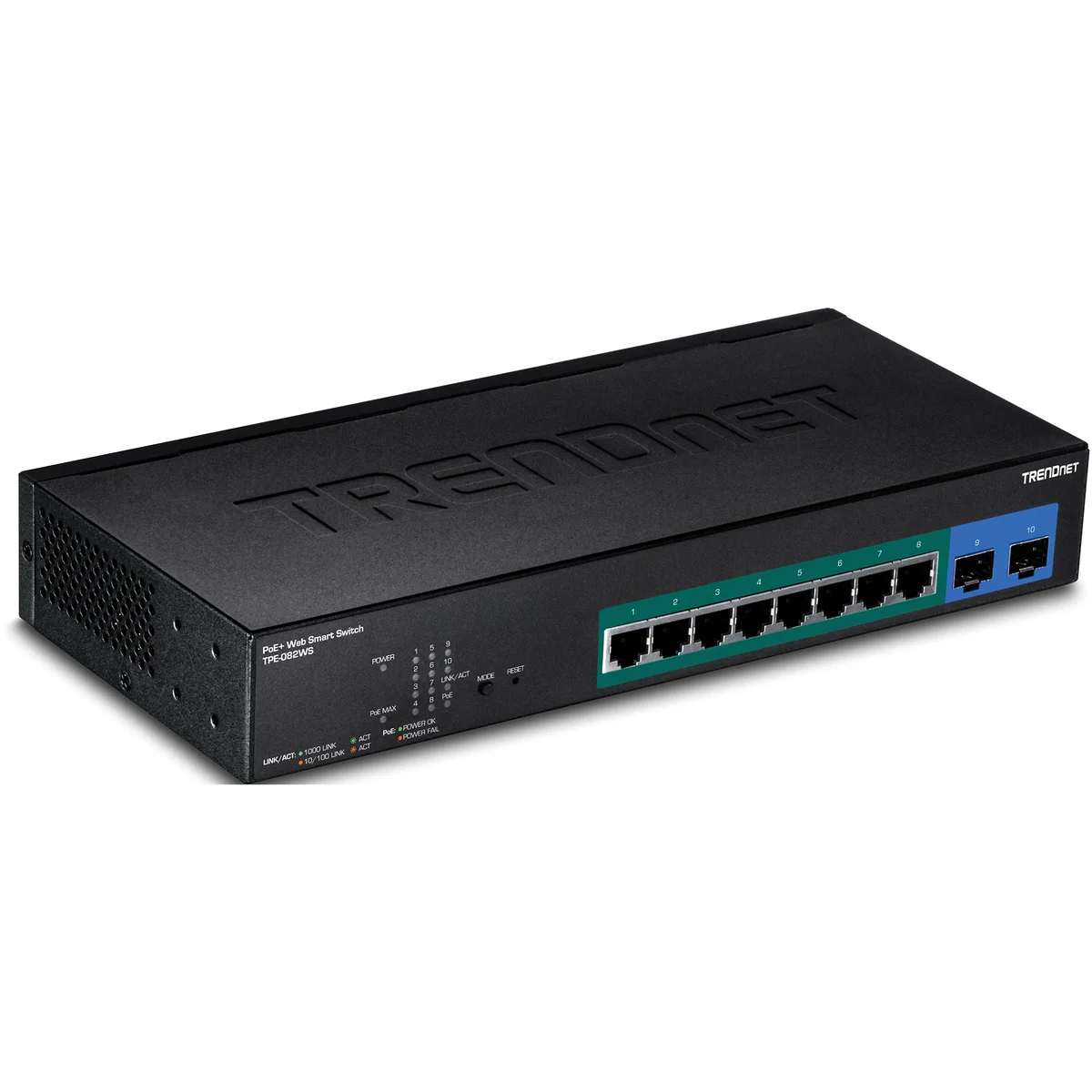 TRENDnet TPE-082WS 10-Port Gigabit Web Smart  PoE+ Switch