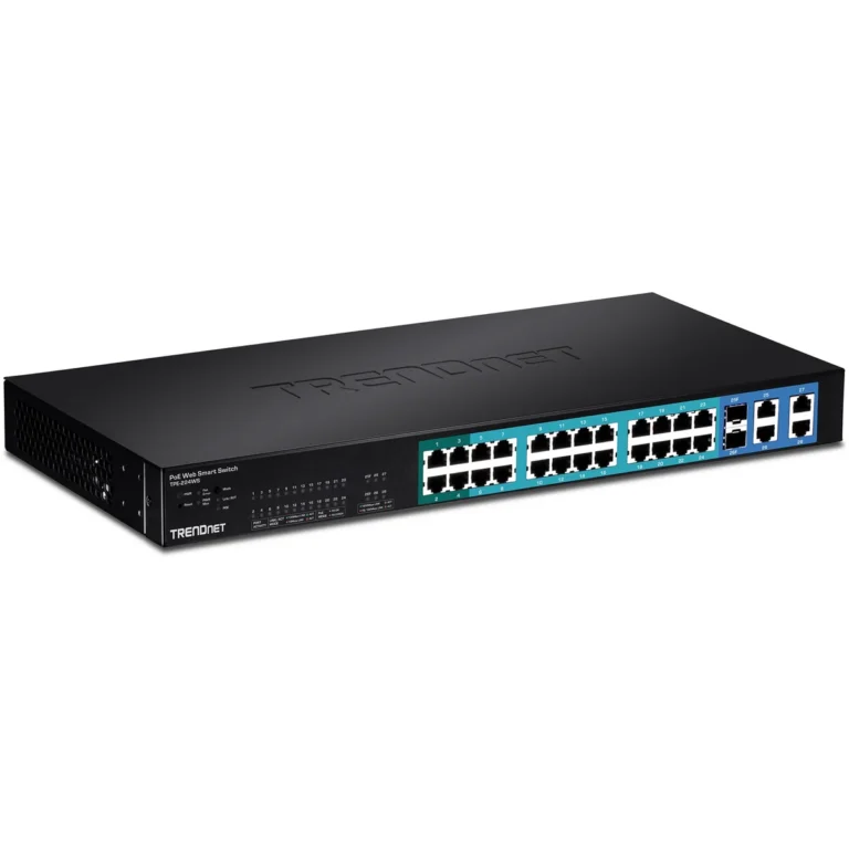 TRENDnet TPE-224WS 24-Port 10/100Mbps Web Smart PoE Switch w/ 4 Gigabit Ports and 2 Mini-GBIC Slots