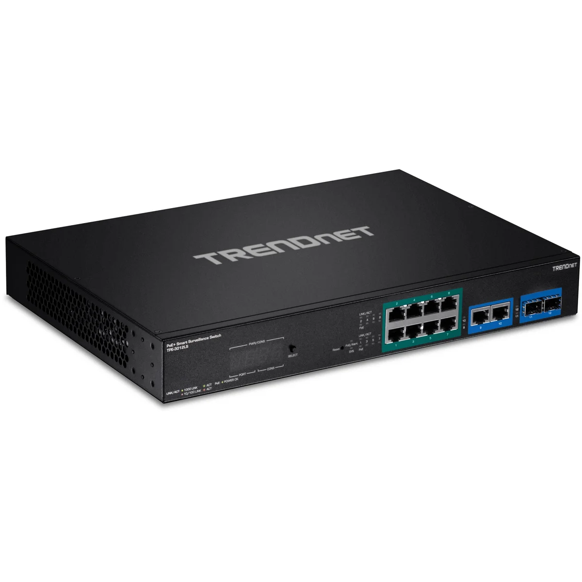 TRENDnet TPE-3012LS 12-Port Gigabit PoE+ Smart Surveillance Switch