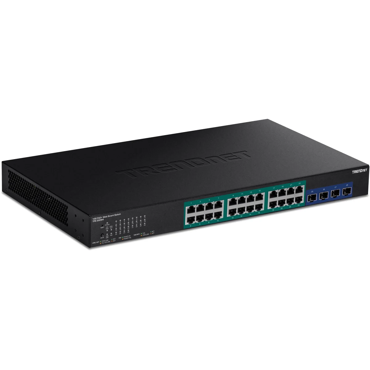 TRENDnet TPE-30284 28-Port Gigabit Web Smart PoE+ Switch with 10G SFP+ slots