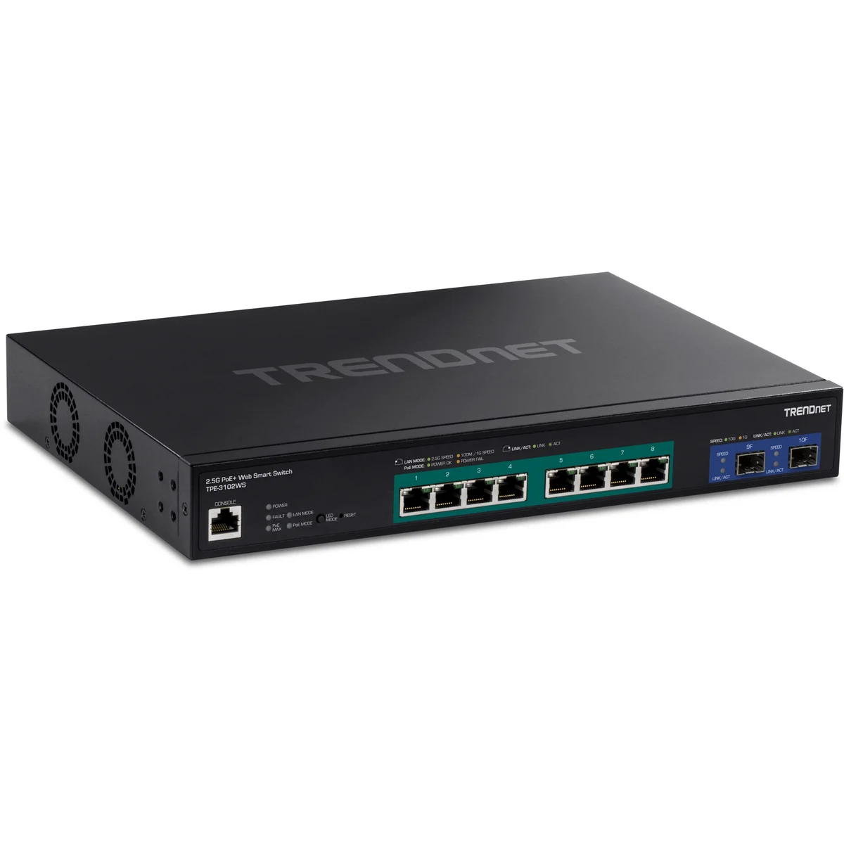 TRENDnet TPE-3102WS 10-Port 2.5G Web Smart PoE+ Switch with 10G SFP+ Slots