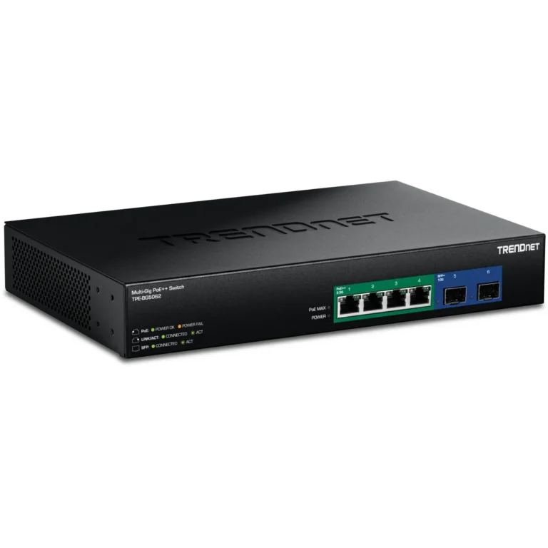 TRENDnet TPE-BG5062 6-Port 2.5G GaN Power PoE++ Switch with 10G SFP+ Port (240W)