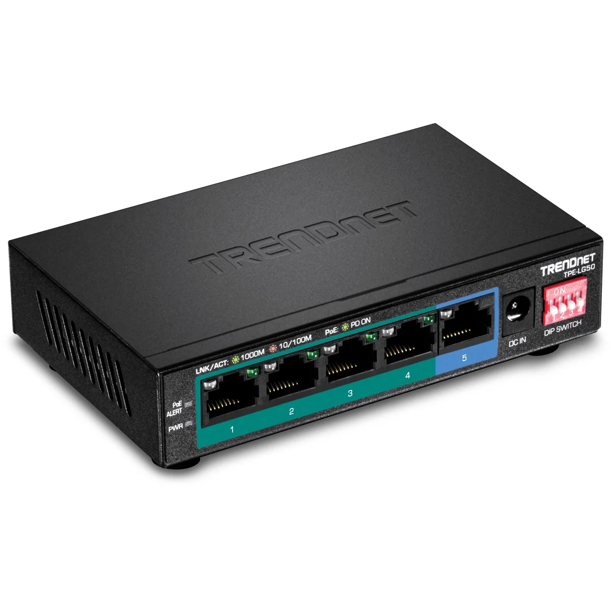 TRENDnet TPE-LG50 5-Port Gigabit Long Range PoE+ Switch