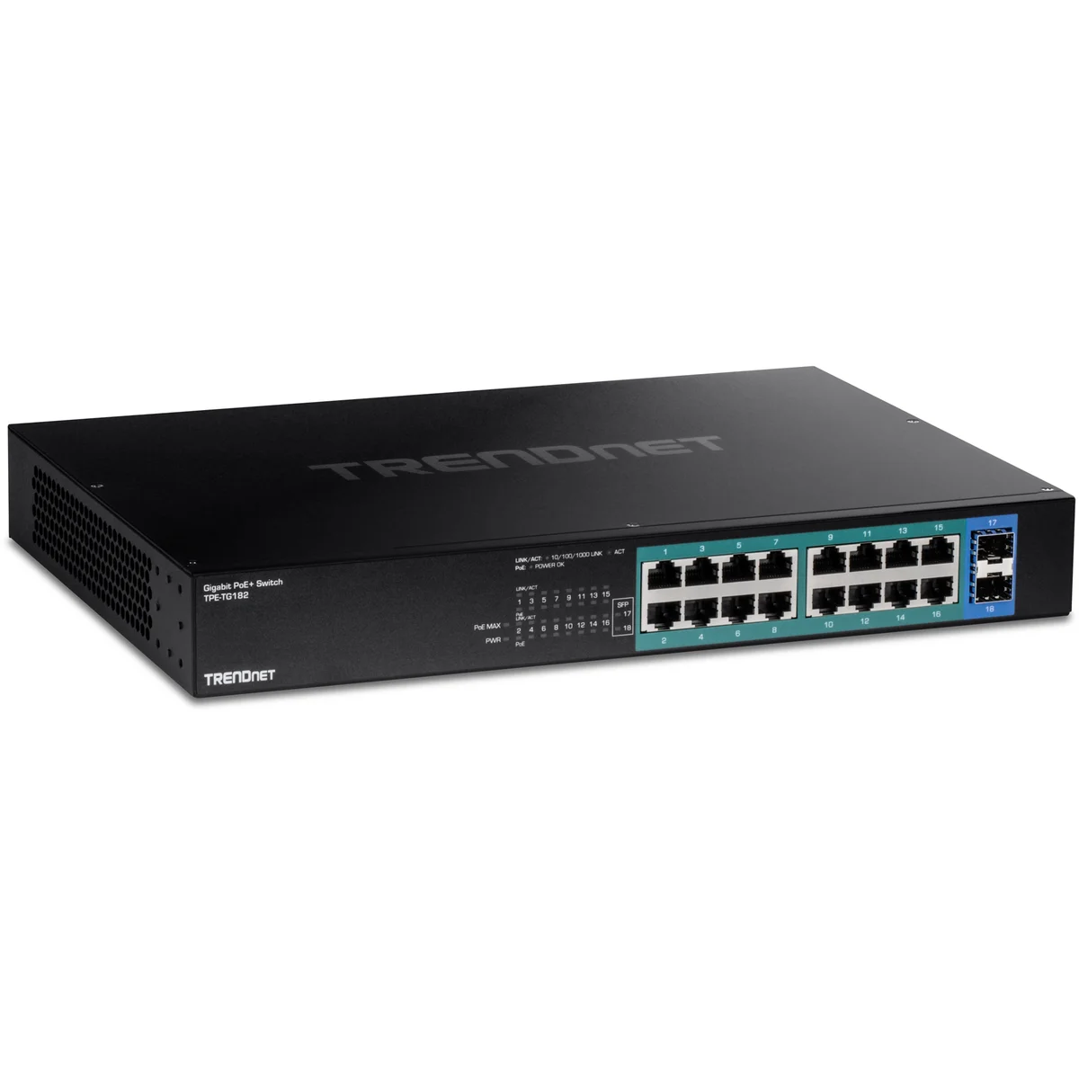 TRENDnet TPE-TG182 18-Port Gigabit PoE+ Switch (240W)