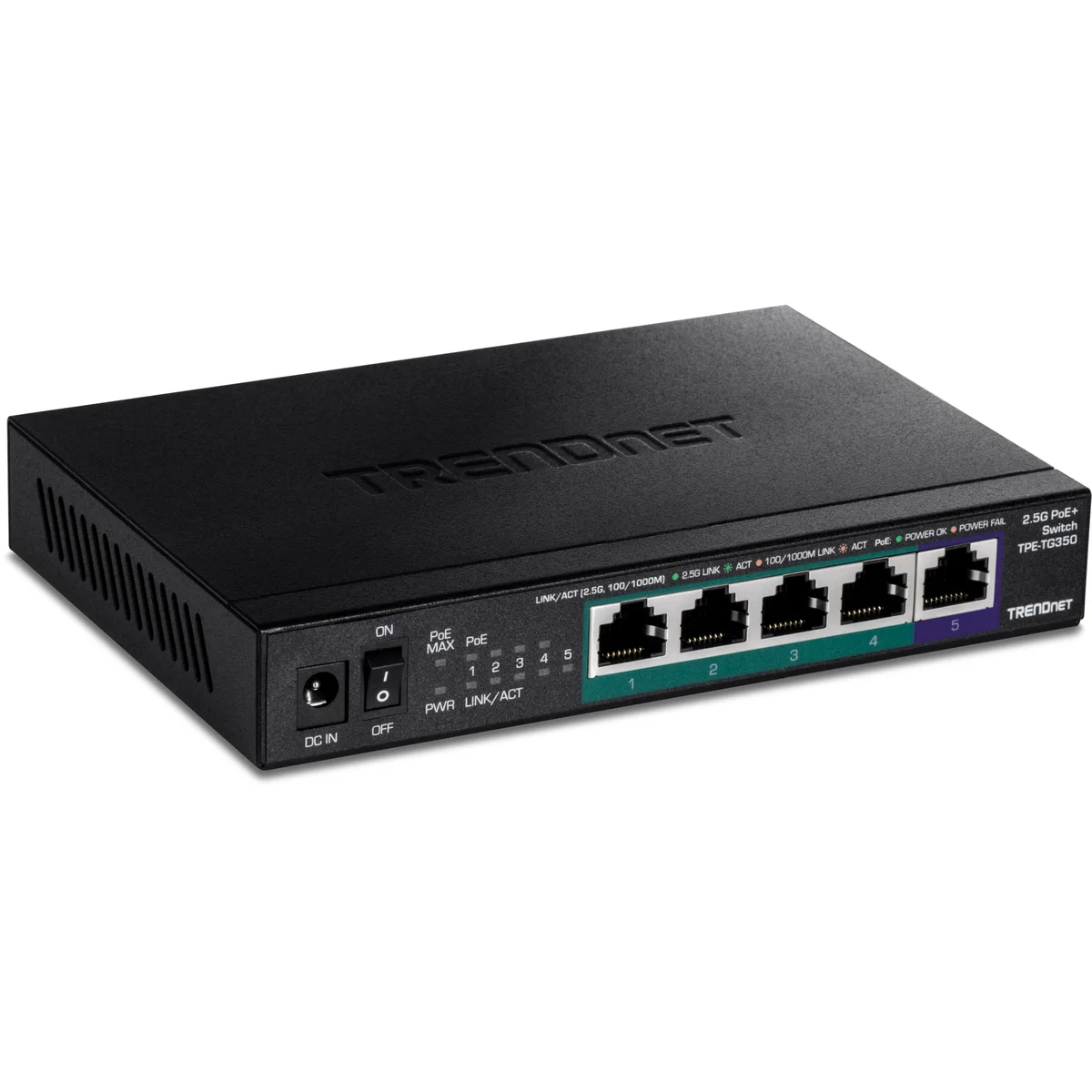 TRENDnet TPE-TG350 5-Port Unmanaged 2.5G PoE+ Switch