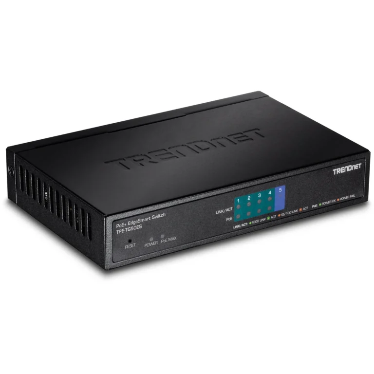 TRENDnet TPE-TG50ES 5-Port Gigabit EdgeSmart PoE+ Switch (31W)