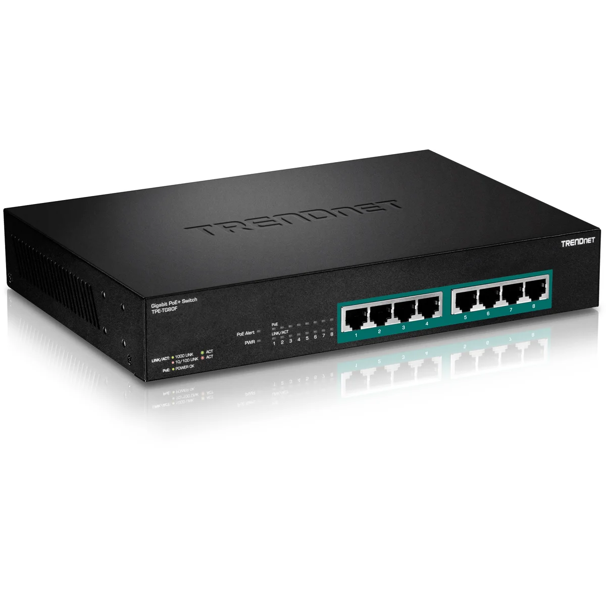 TRENDnet TPE-TG80F 8-Port Gigabit Full Power PoE+ Switch