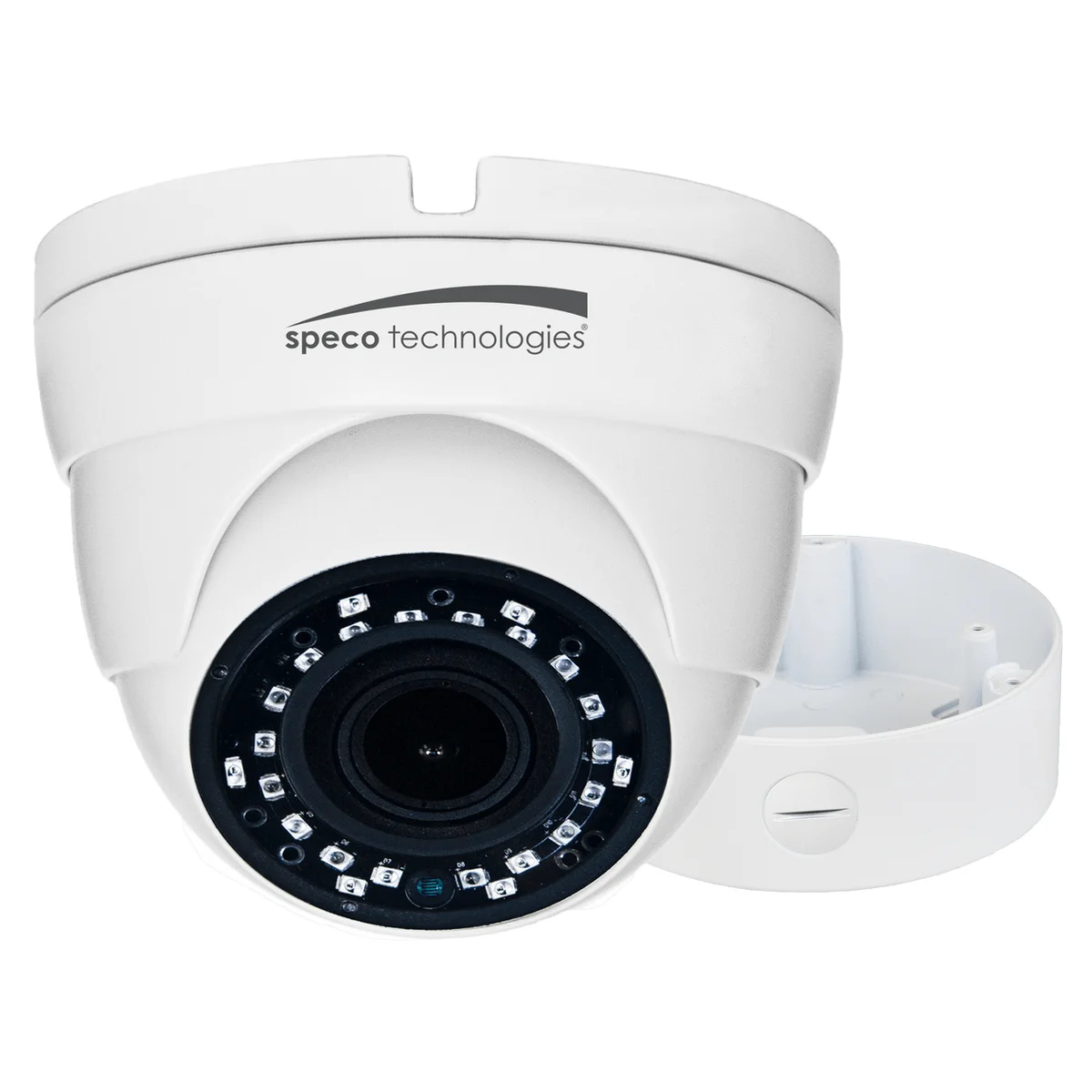 Speco Technologies VLDT3WM 2MP HD-TVI Eyeball Camera, 2.8-12 mm Motorized Lens, Included Junx Box, UL, White Housing