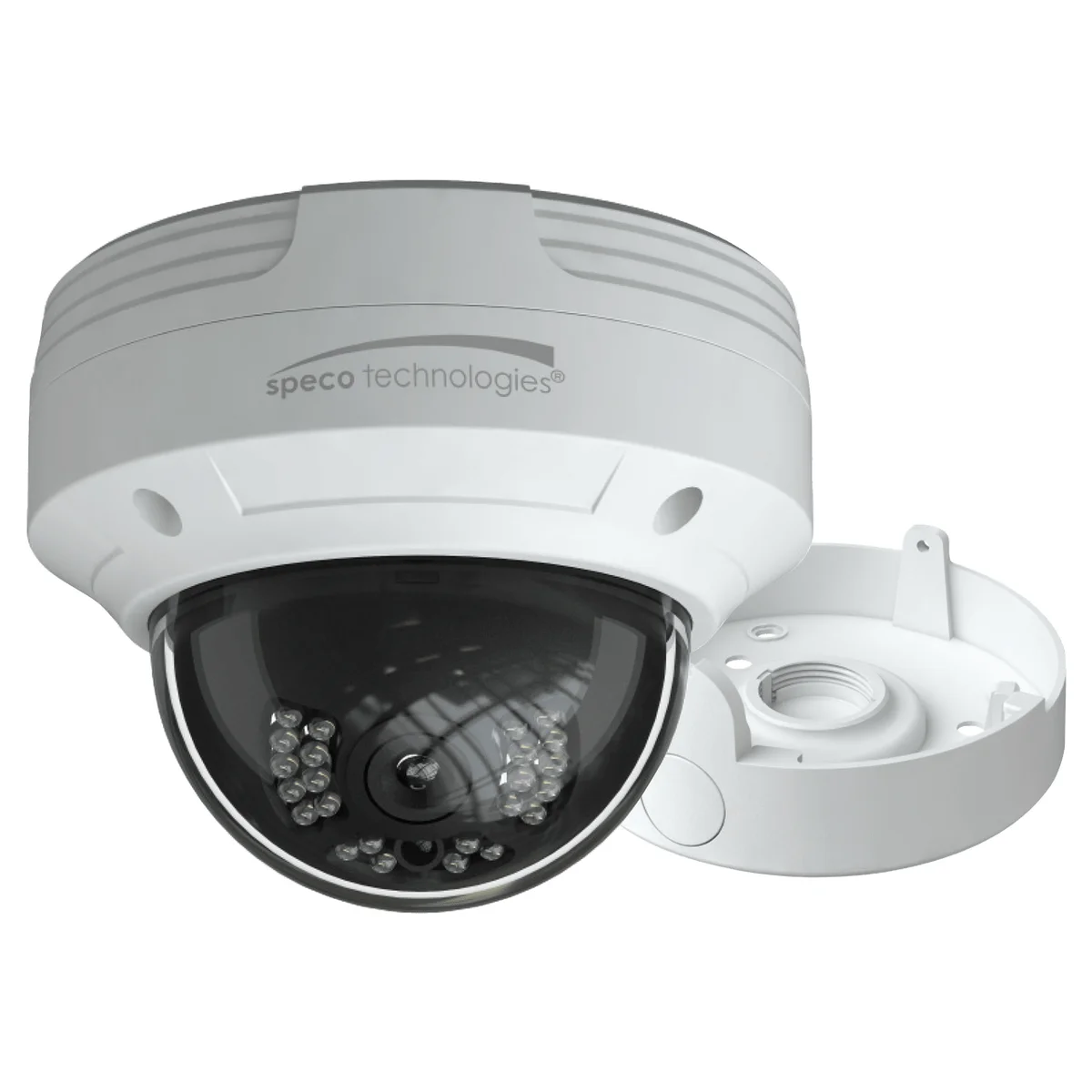 Speco Technologies VLDT5W 2MP HD-TVI Dome Camera, IR, 2.8mm lens, Included Junc Box, White Housing