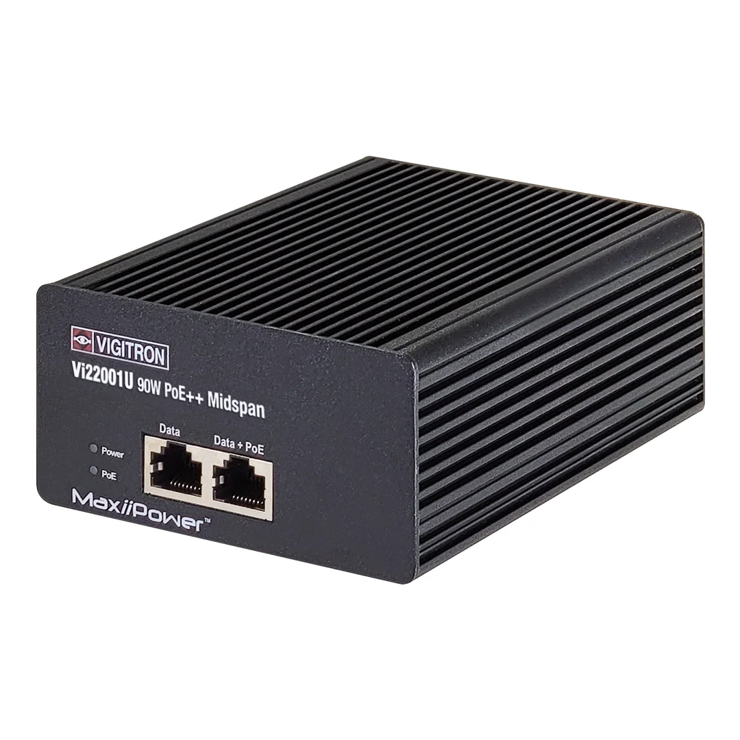 Vigitron Vi22001U 1- Port MaxiiPower™ af/at/bt 90W PoE Midspan w/ built in power supply