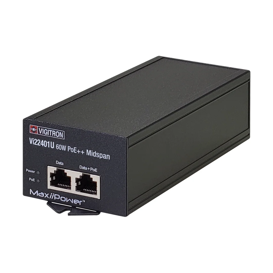 Vigitron Vi22401U 1-Port MaxiiPower™ af/at/bt 60W PoE Midspan w/ built in power supply