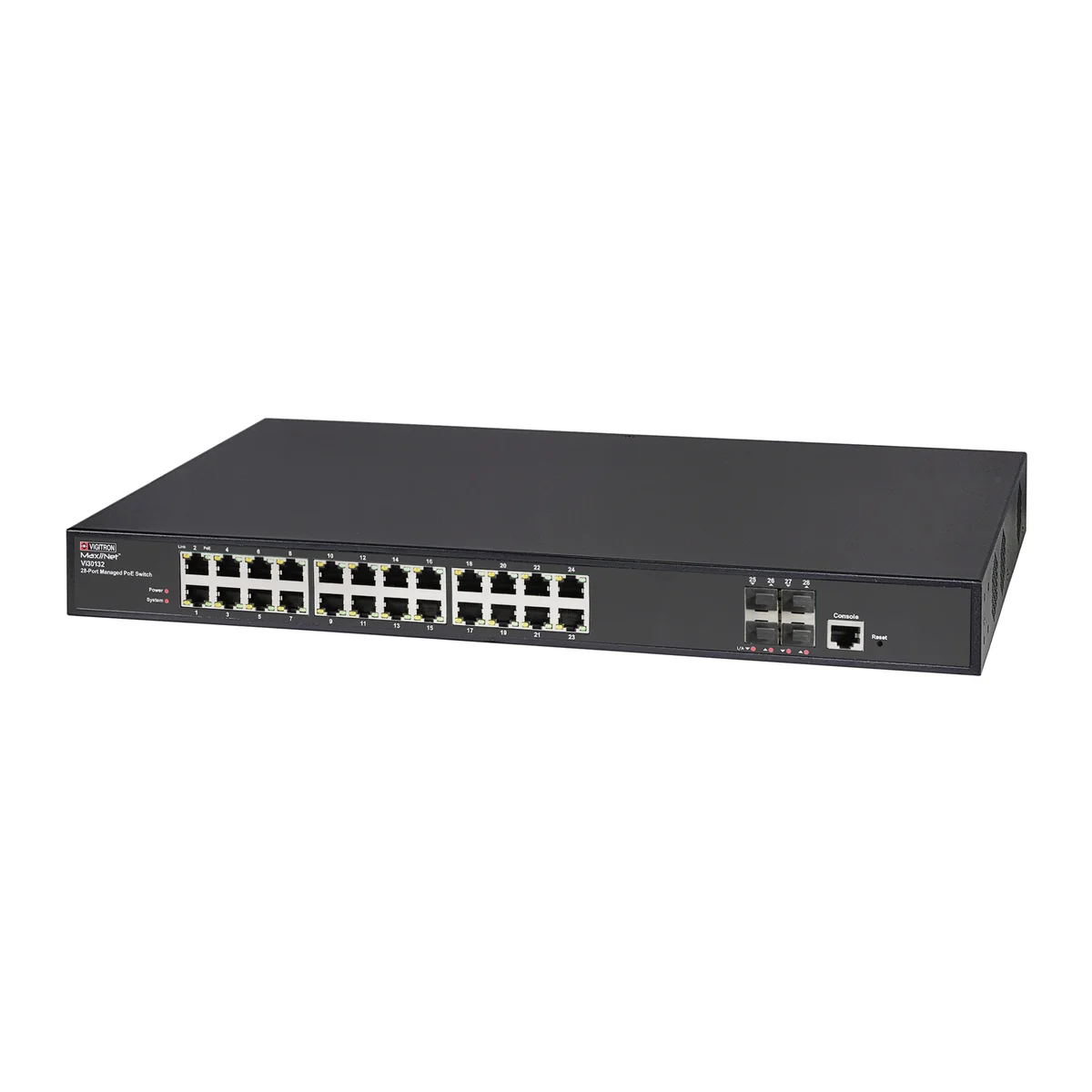 Vigitron Vi30132 24 Port MaxiiNet™ 24 UTP-1G, 4 Port  Fiber 1G/2.5G/10G uplinks 802.3bt 90w L2+/L3 lite managed network switch