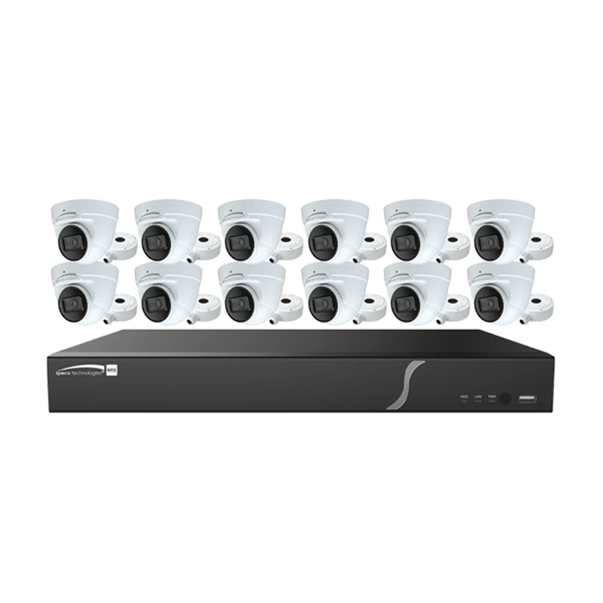 Speco Technologies ZIP1612T4 16ch recorder with 4TB and 12 4MP Turret Cameras
