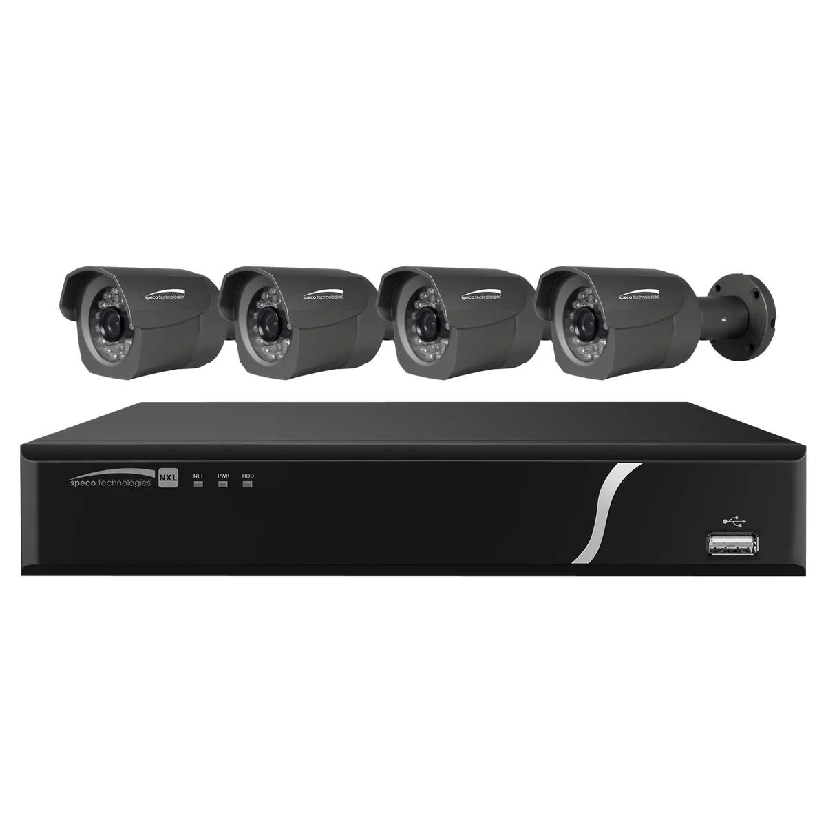 Speco Technologies ZIPL4B1 4 CH Plug-and-Play NVR 1TB w/ 4 Outdoor IR Bullet 2.8mm lens